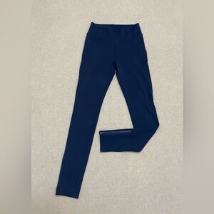 Athleta Delancey Moto Tight Zipper Ankles Leggings Sz Xs Blue Running Outdoors